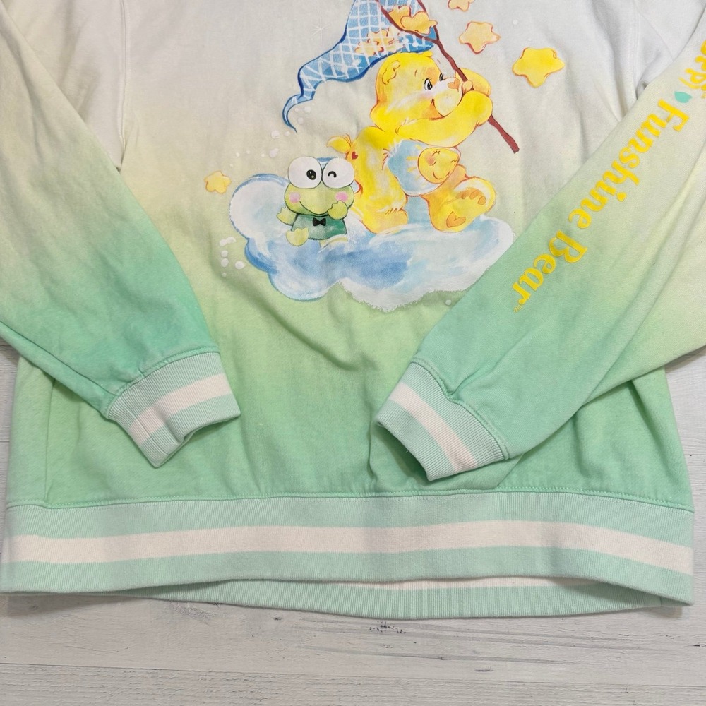 Sanrio Hello Kitty Care Bears Sweater Women Large Green Keroppi Graphic - Picture 2 of 9